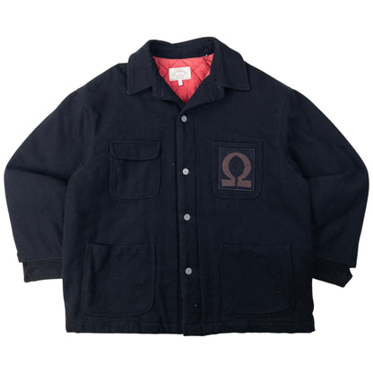 Vintage Armani Jeans Omega Button Up Wool Jacket Size XL