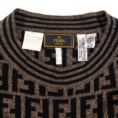 Vintage 90s Fendi Monogram Wool Jumper in black (merino wool), photo 3