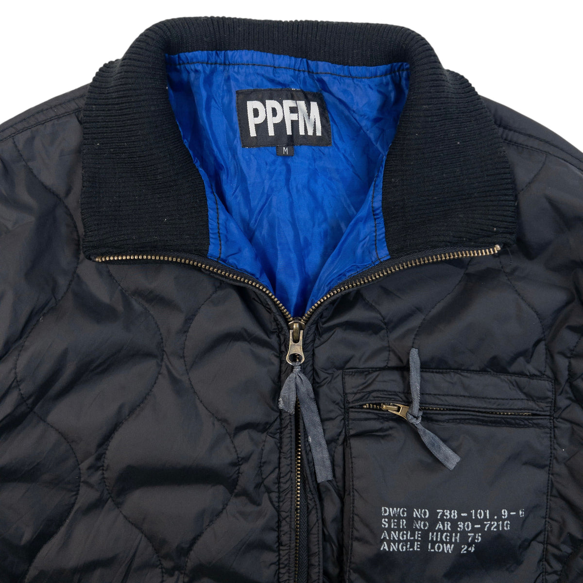 Vintage 2000s PPFM Zip Up Quilted Jacket in black, photo 3