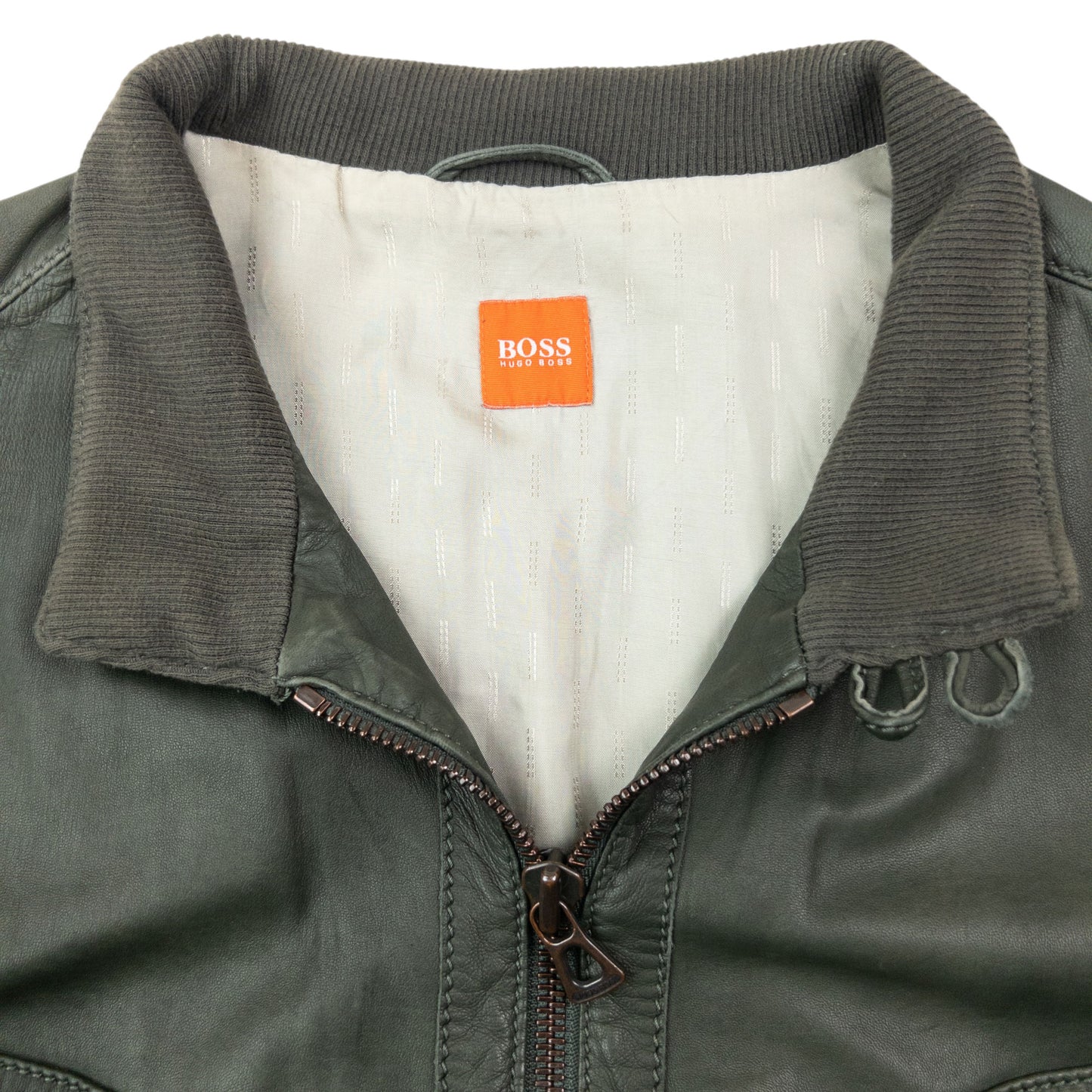 Vintage 2000s Hugo Boss Zip Up Leather Jacket Size XL