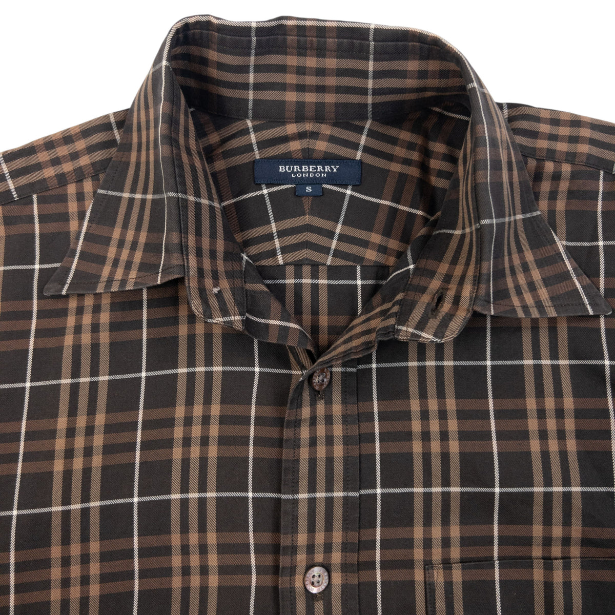Vintage 2000s Burberry Nova Check Long Sleeve Button Up Shirt in brown, photo 3