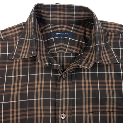 Vintage 2000s Burberry Nova Check Long Sleeve Button Up Shirt in brown, photo 3