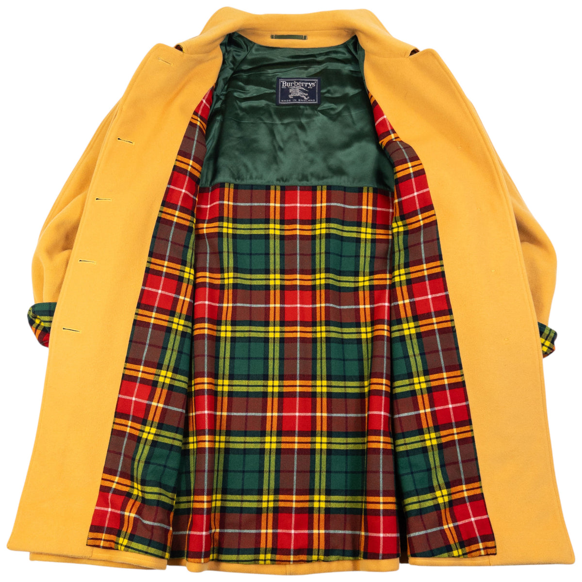 Vintage 90s Burberry Nova Check Lined Cashmere Wool Jacket in yellow, photo 2