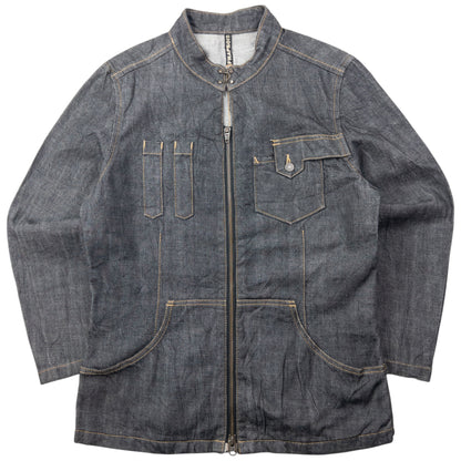 Vintage 90s Frapbois By Issey Miyake Zip Up Denim Jacket Size S