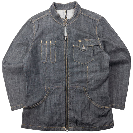 Vintage 90s Frapbois By Issey Miyake Zip Up Denim Jacket Size S
