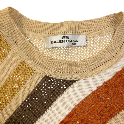 Vintage 90s Balenciaga Striped Knit Sweater Vest Womens Size M