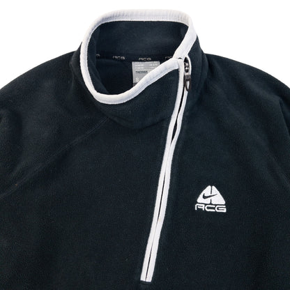 Vintage 2000s Nike ACG Asymetrical Q Zip Fleece Sweatshirt in black, photo 3