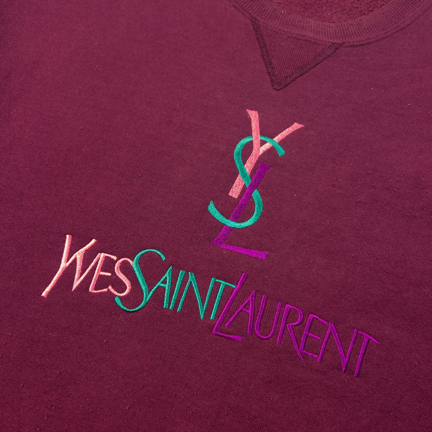 Vintage 2000s YSL Yves Saint Laurent Embroidered Sweatshirt Size M