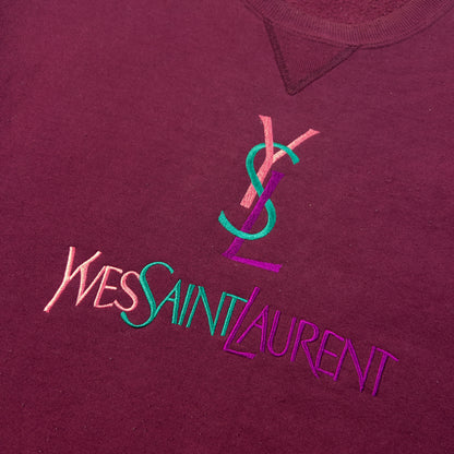 Vintage 2000s YSL Yves Saint Laurent Embroidered Sweatshirt Size M