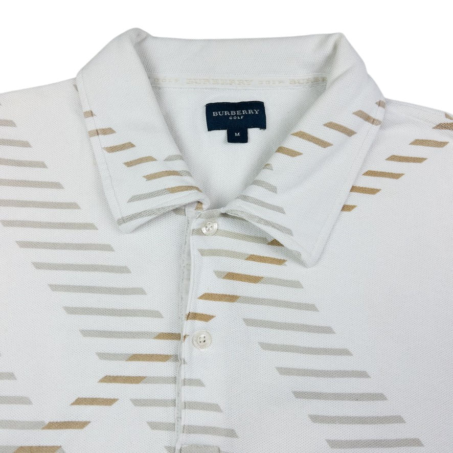 Vintage Burberry Nova Check Stripe Polo Shirt Size M