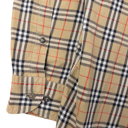 Vintage 90s Burberry Nova Check Long Sleeve Button Up Shirt Size XXL