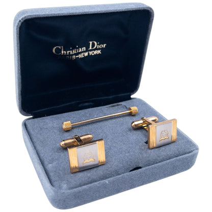 Vintage Dior Cuff Links & Tie Pin Set