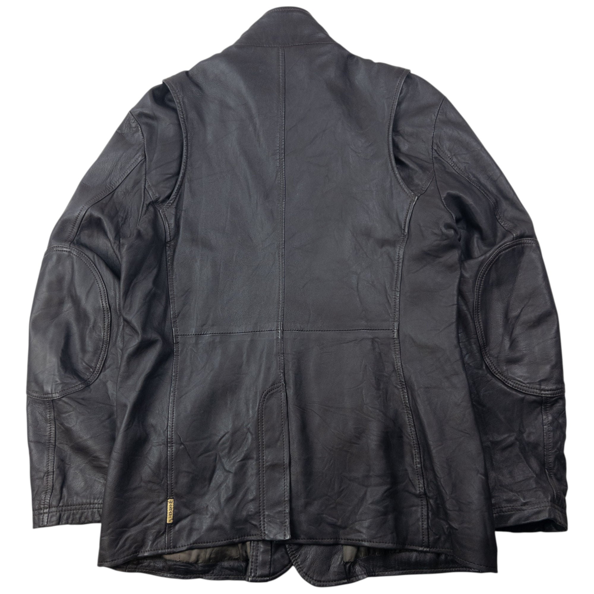 Vintage 2000s Armani Jeans Zip Up Leather Jacket Size L