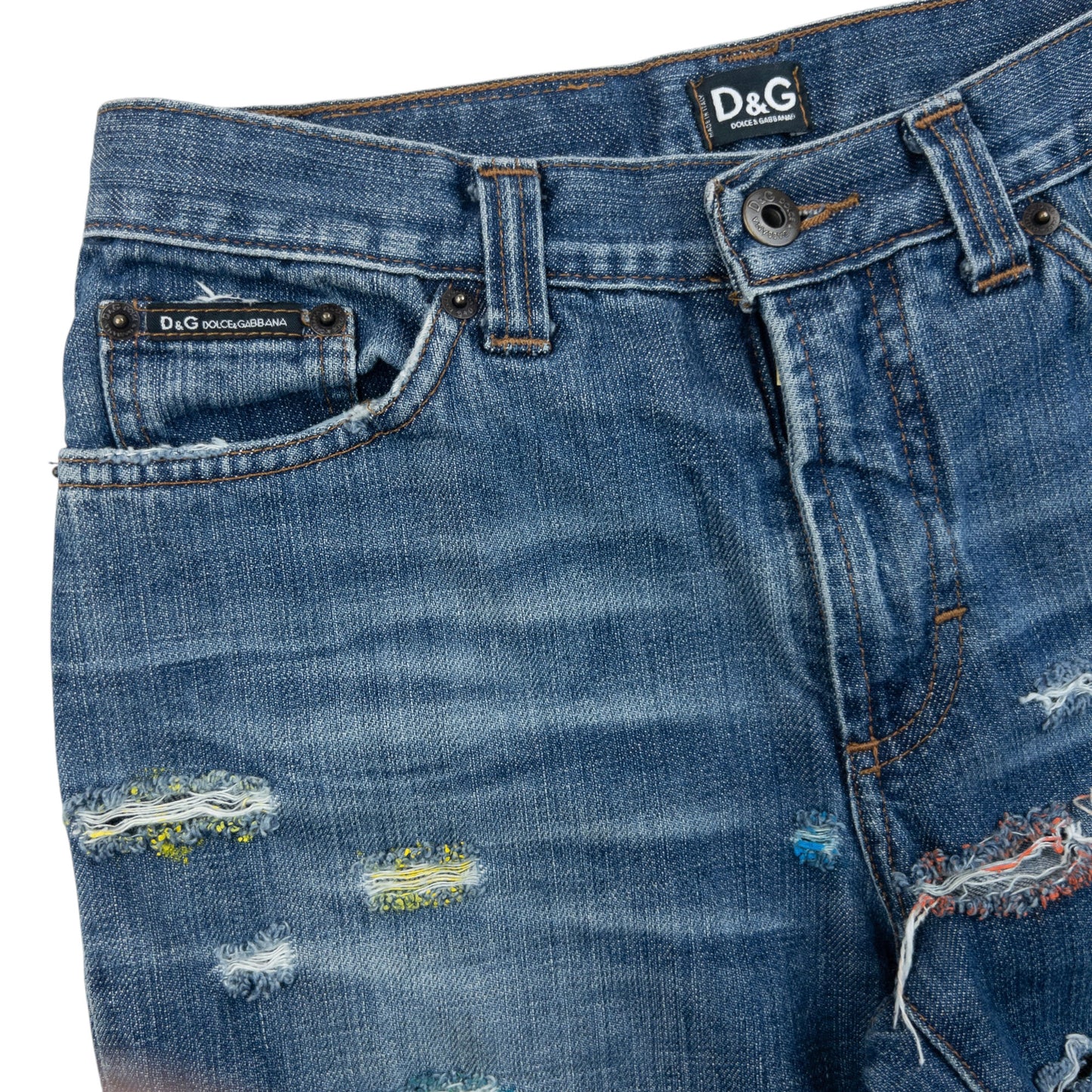 Vintage 2000s Dolce & Gabbana Distressed Denim Jeans Womens Size W26