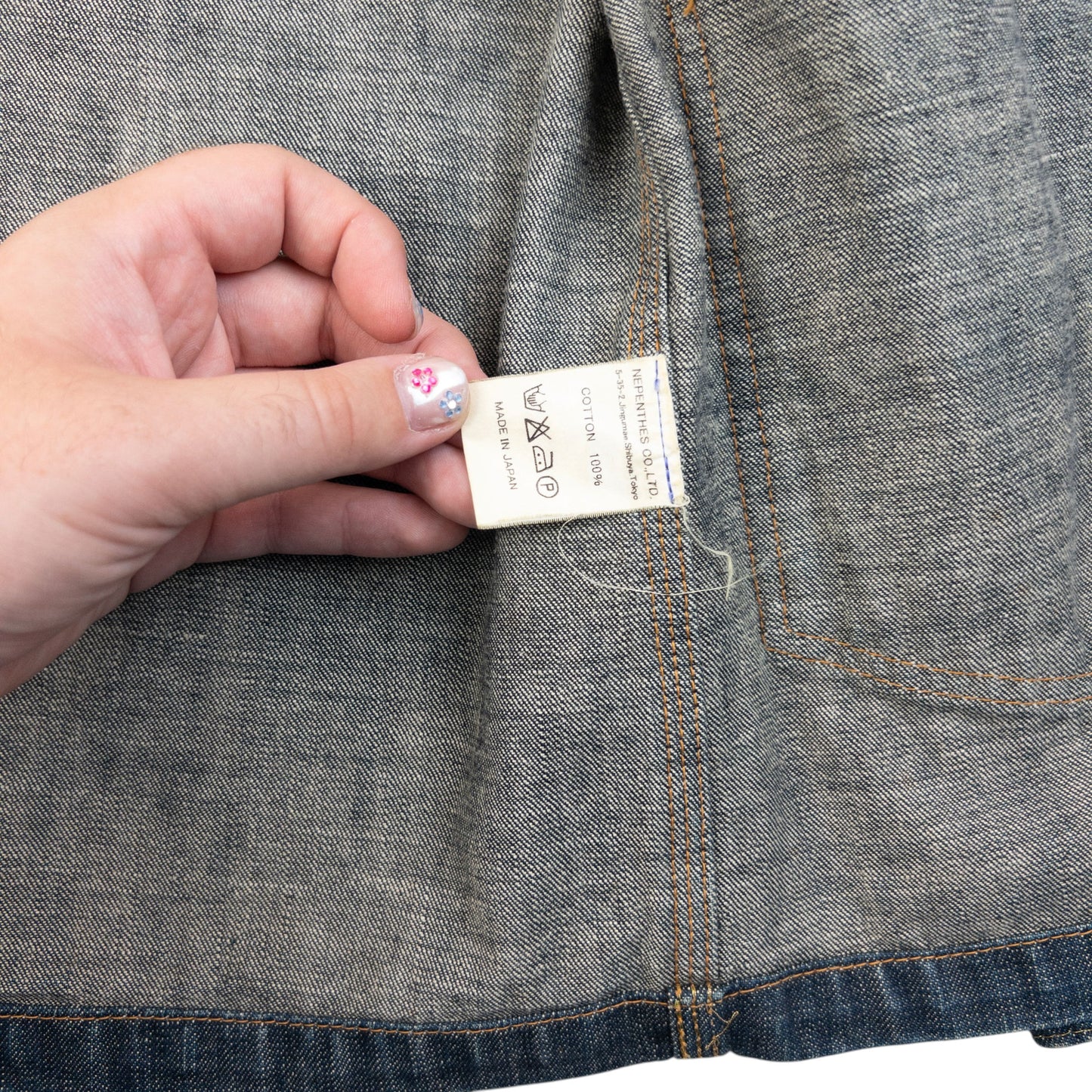Vintage 90s Needles Button Up Denim Jacket Size XS