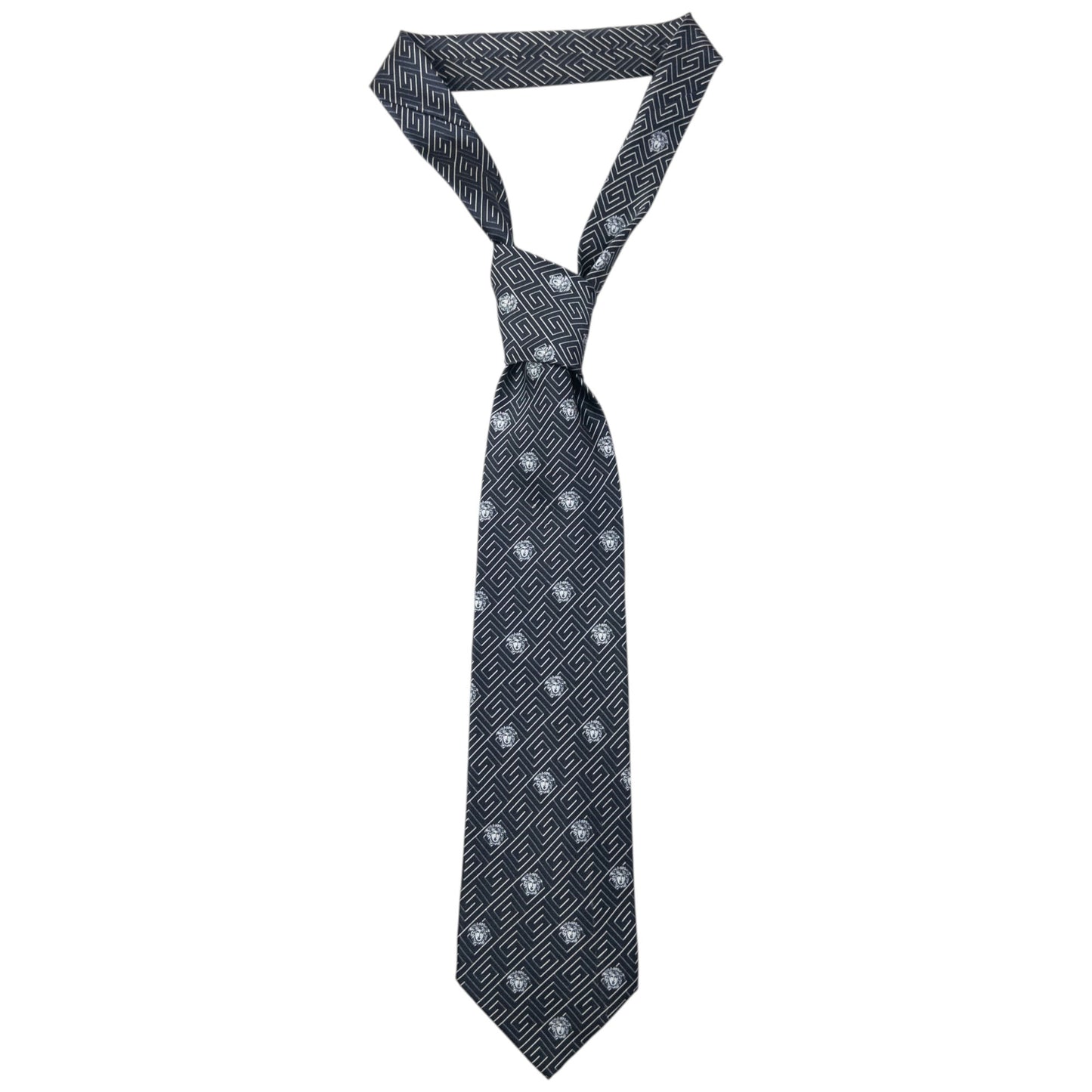 Vintage 90s Gianni Versace Medusa Monogram Silk Tie