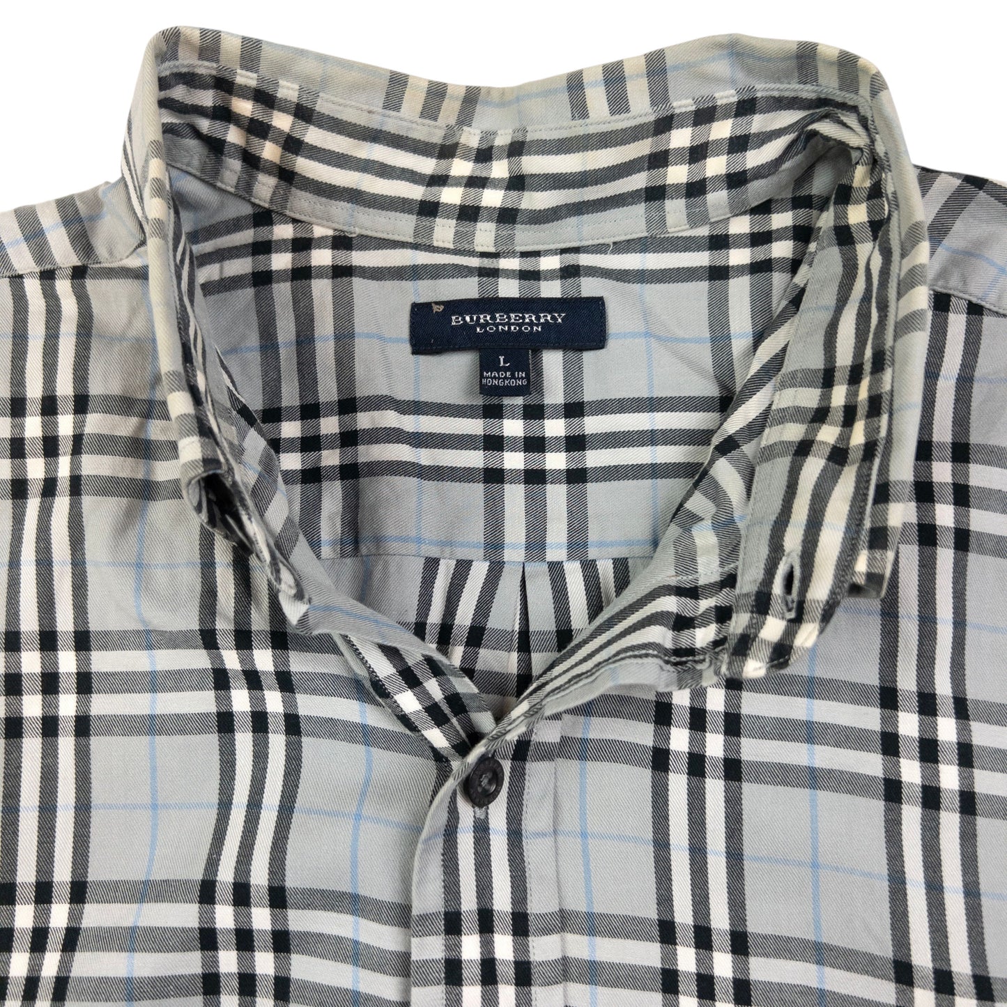 Vintage Burberry Nova Check Long Sleeve Button Up Shirt Size L
