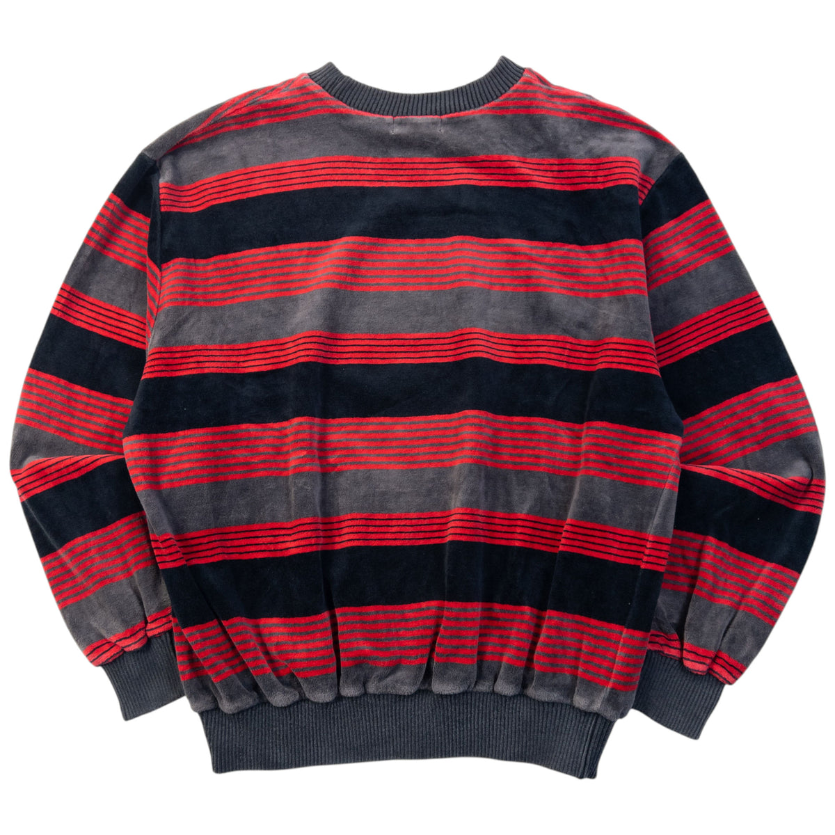 Vintage 80s YSL Yves Saint Laurent Striped Velour Sweatshirt Womens Size S