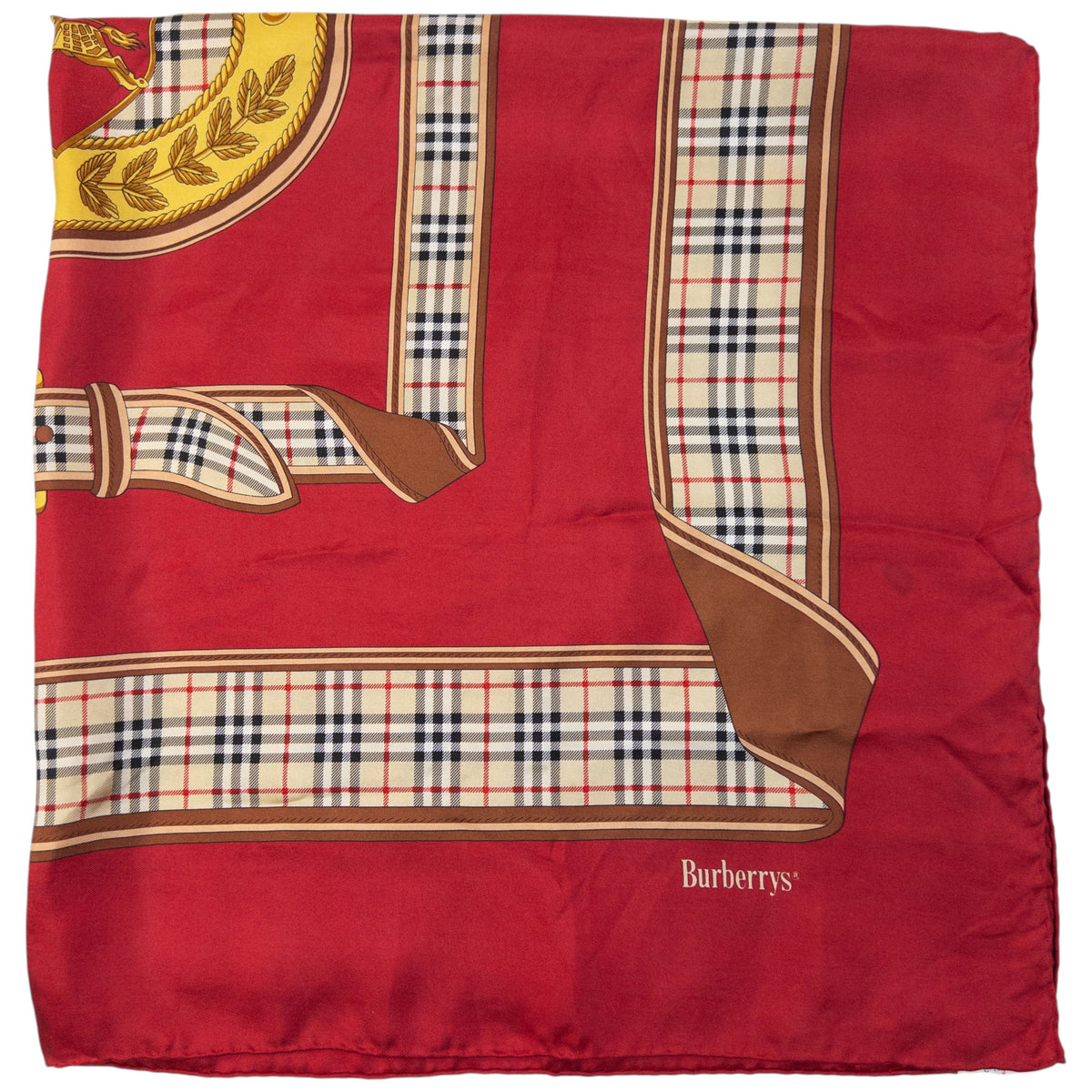Vintage 90s Burberry Nova Check Silk Scarf