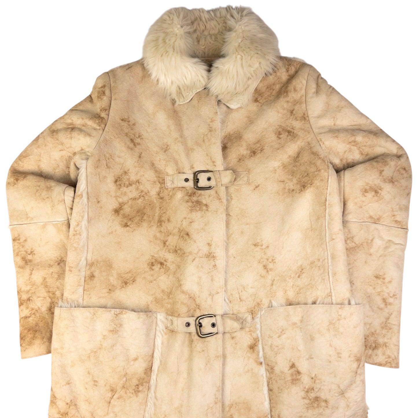 Vintage Armani Jeans Faux Fur Afghan Jacket Womens Size L