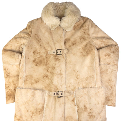 Vintage Armani Jeans Faux Fur Afghan Jacket Womens Size L