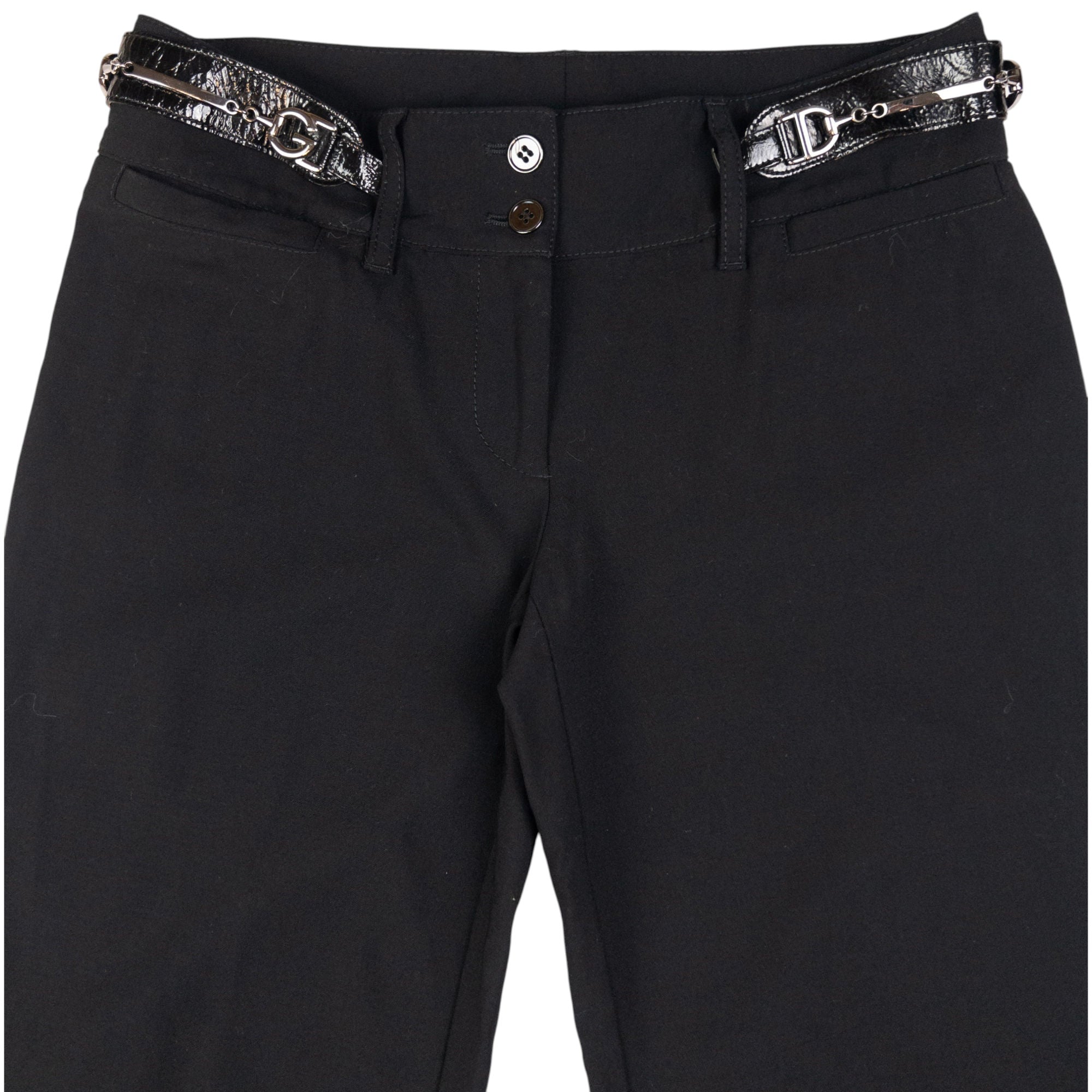 Vintage Dolce & Gabbana Buckle Waist Flared Trousers Womens Size W28
