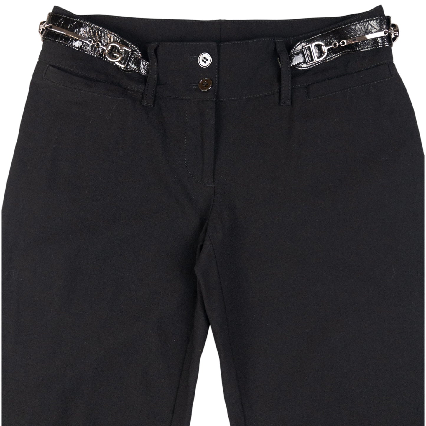Vintage Dolce & Gabbana Buckle Waist Flared Trousers Womens Size W28