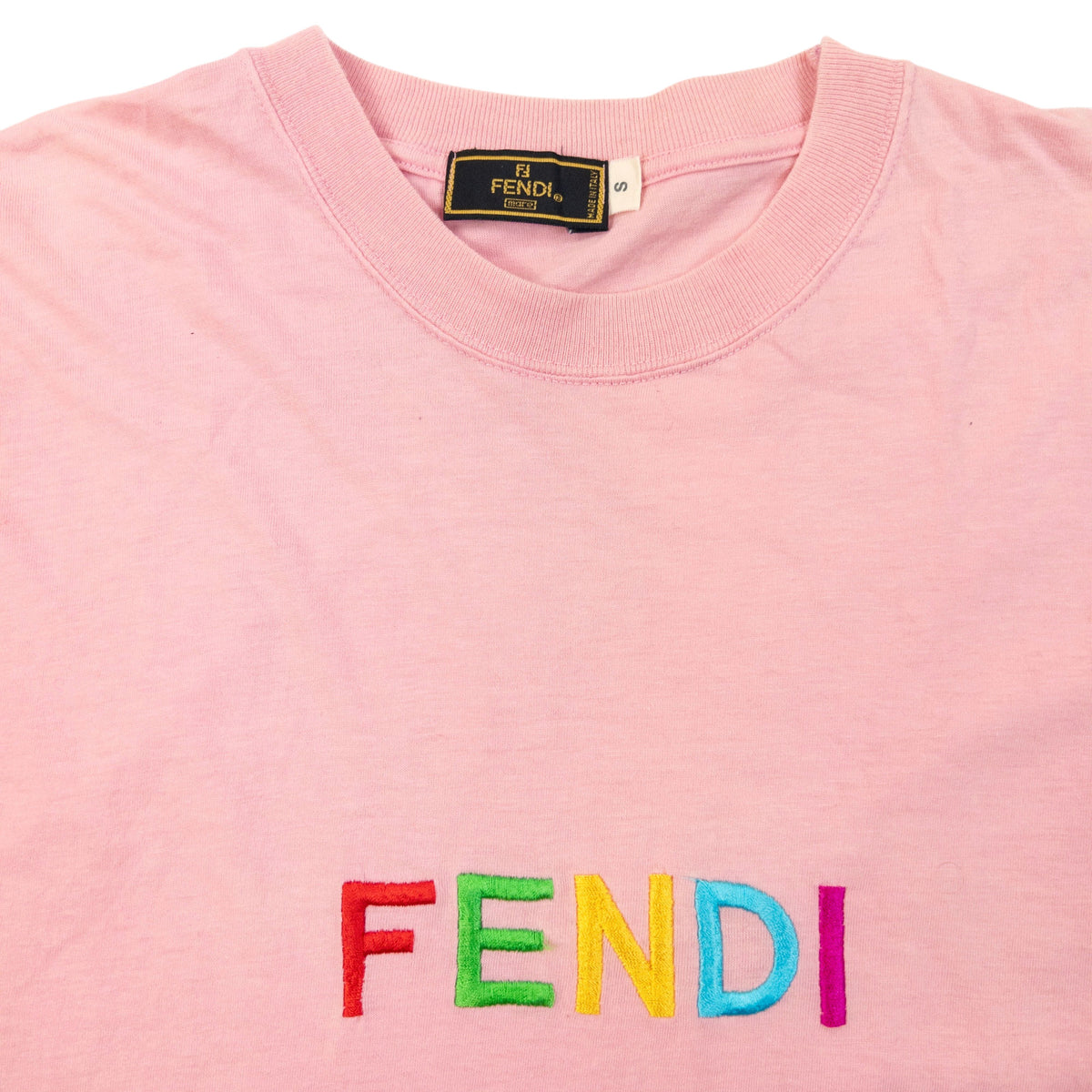 Vintage 90s Fendi Embroidered T Shirt Size S
