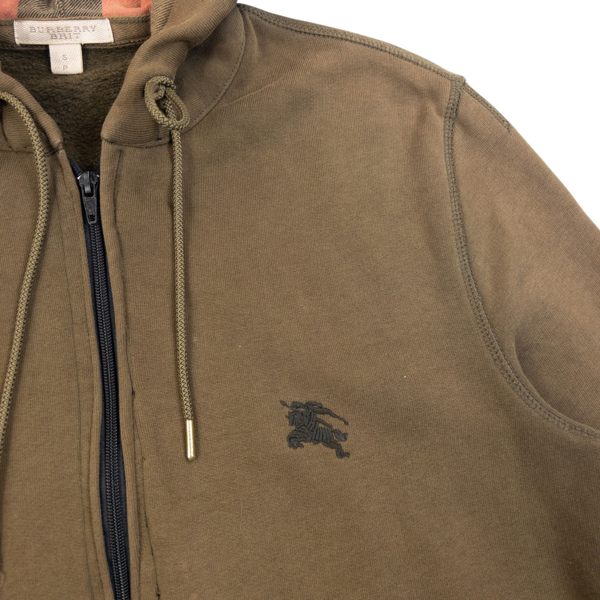 Vintage Burberry Brit Zip Up Hoodie in brown, photo 4