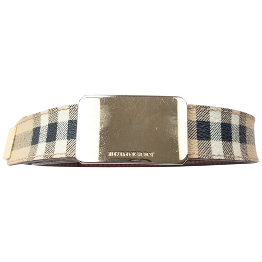 Vintage 2000s Burberry Nova Check Leather Belt Size M