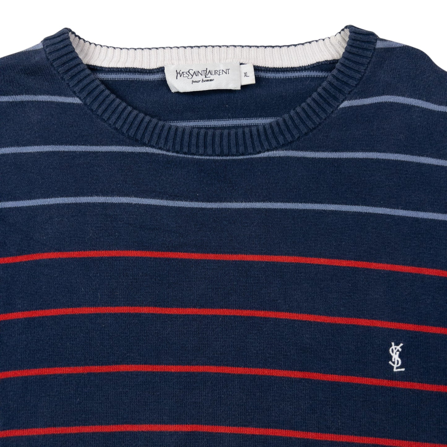 Vintage 2000s YSL Yves Saint Laurent Striped Jumper Size M