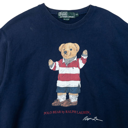 Vintage 90s Polo Ralph Lauren Bear Graphic Sweatshirt Womens Size S