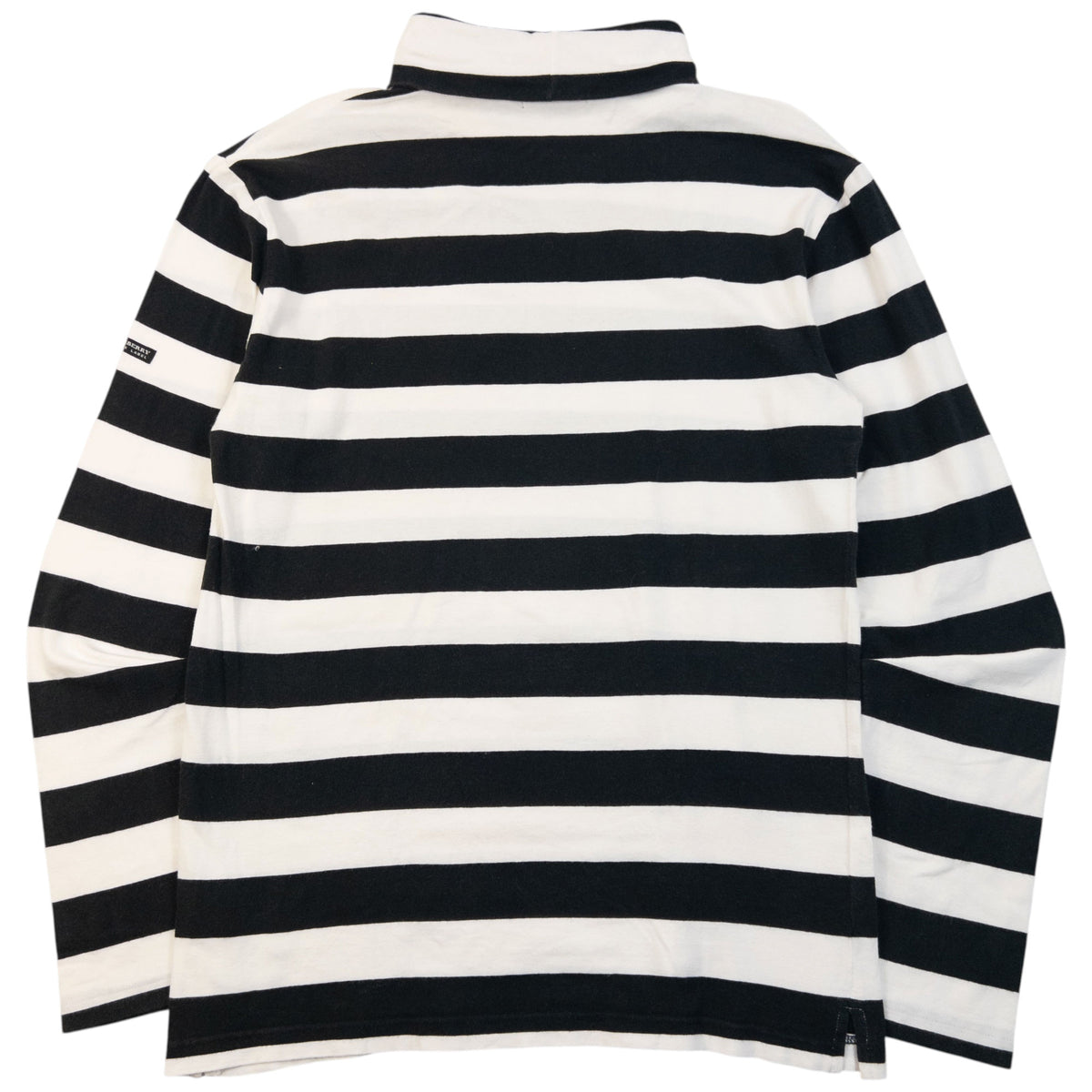 Vintage 2000s Burberry Black Label Striped Turtleneck Long Sleeve T Shirt Size S