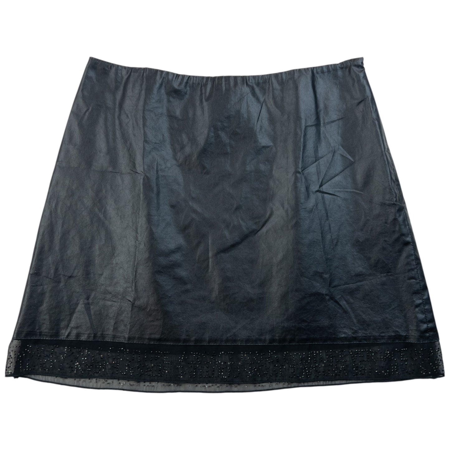Vintage 2000s Versace Jeans Couture Faux Leather Mini Skirt Womens Size W26