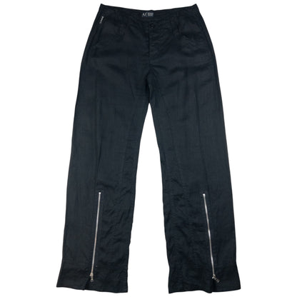 Vintage Armani Jeans Zip Detail Linen Trousers Size W31