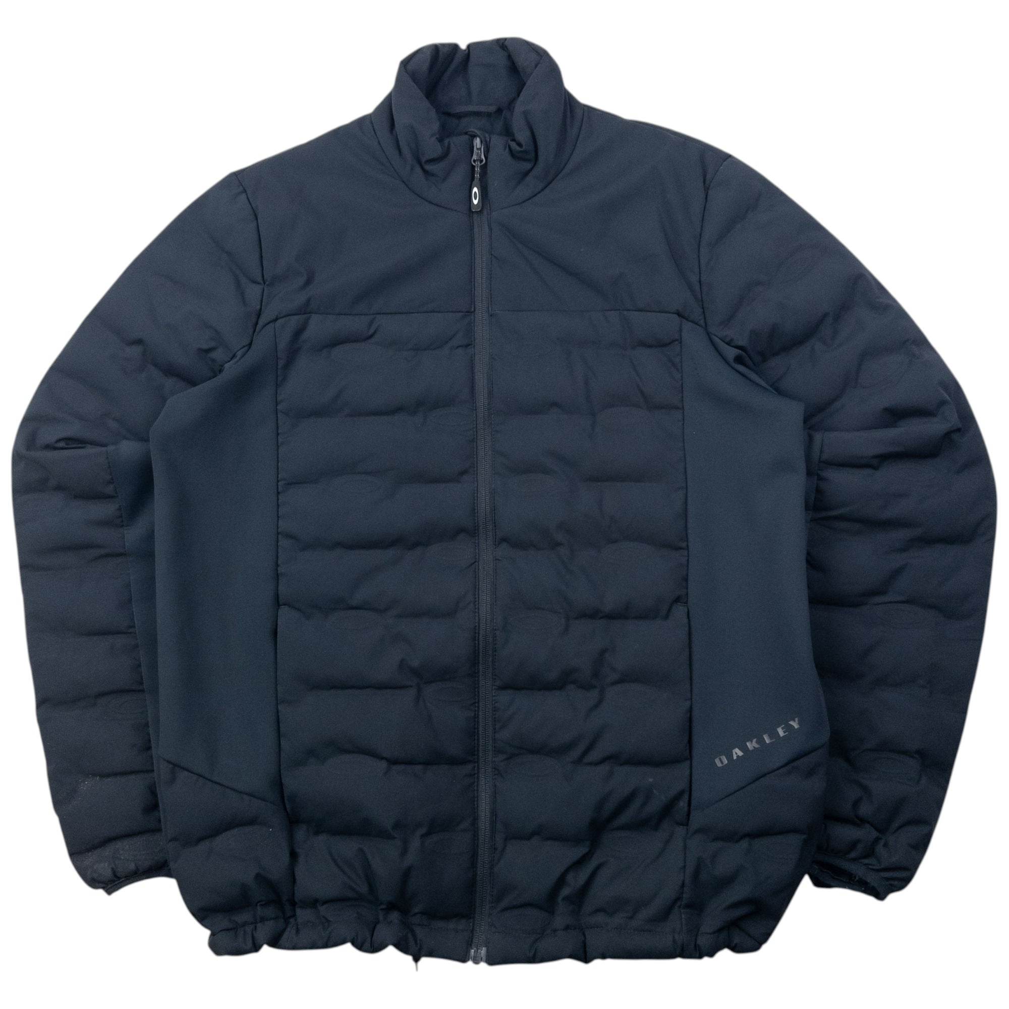 90s Oakley シルバーネイビー ジャケット ダブルジップ archive Vintage 90s Oakley Zip Up Padded Jacket Size L | Second Wave