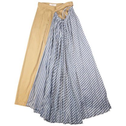 Vintage Yohji Yamamoto Contrast Pleated Skirt Womens Size W24