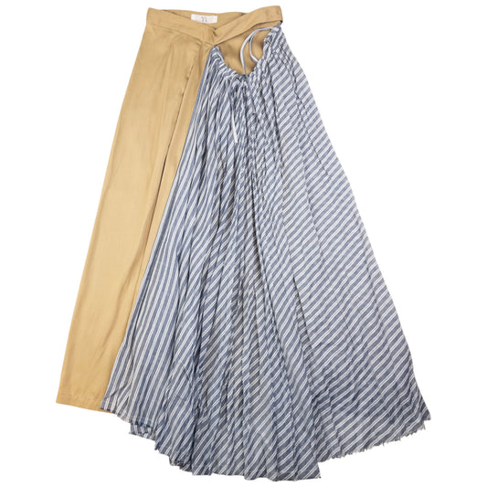 Vintage Yohji Yamamoto Contrast Pleated Skirt Womens Size W24