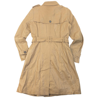 Vintage 2000s Burberry Nova Check Lined Leather Trench Jacket Womens Size M