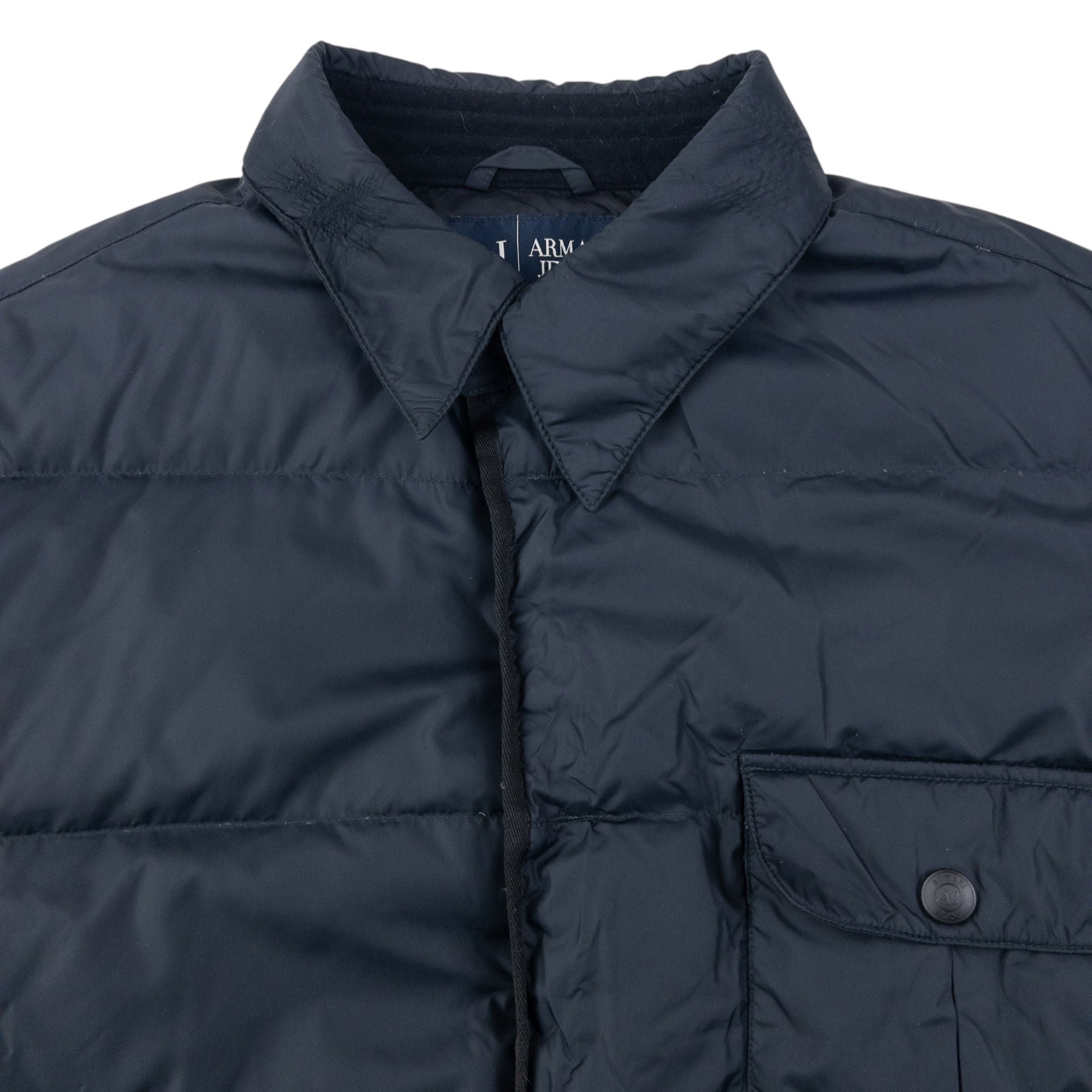 Vintage Armani Jeans Button Up Puffer Jacket Size L