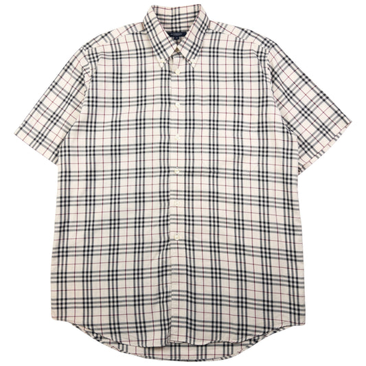 Vintage Burberry Nova Check Short Sleeve Button Up Shirt Size M