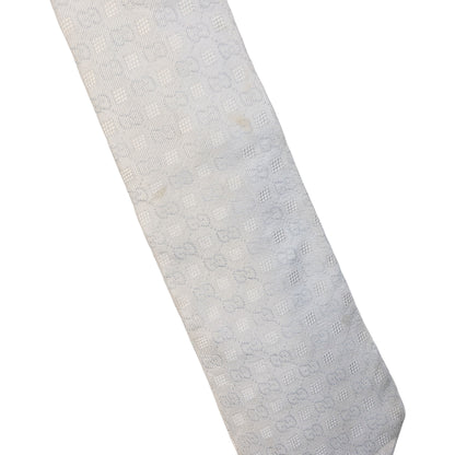Vintage 2000s Gucci Monogram Silk Tie in grey, photo 7