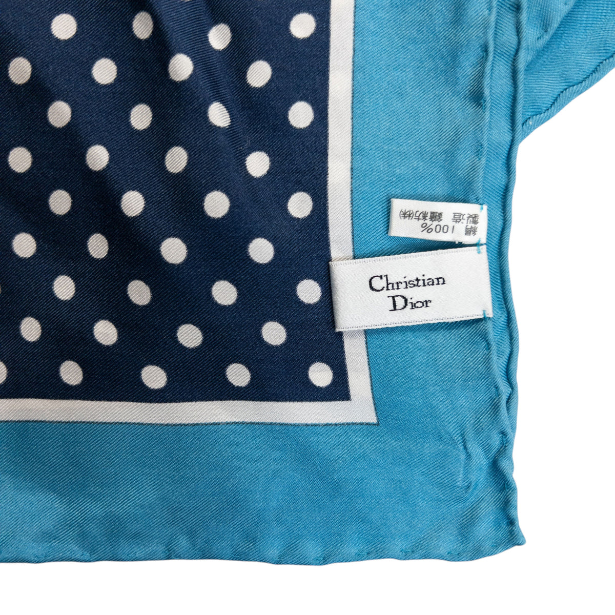 Vintage 2000s Dior Polka Dot Silk Scarf