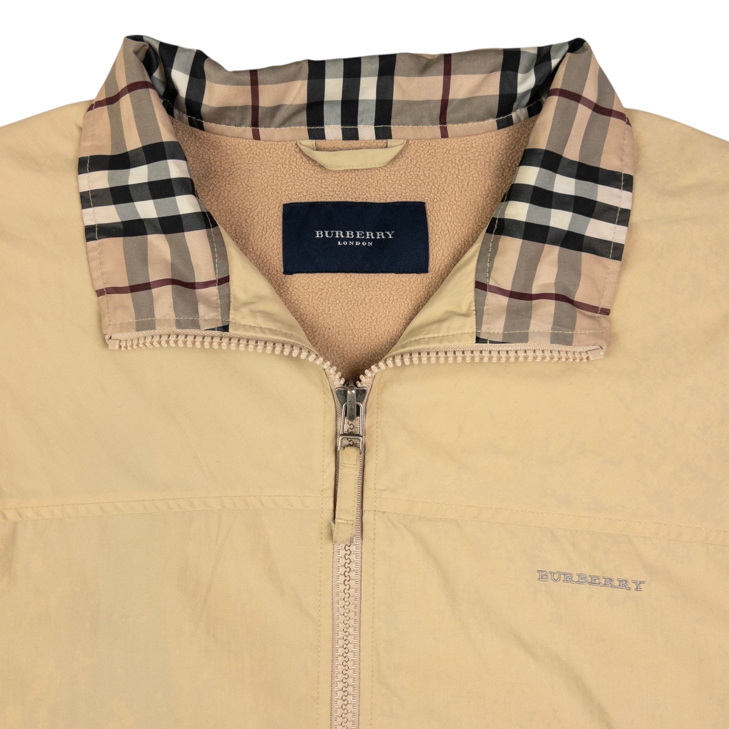 Vintage Burberry Nova Check Collar Zip Up Jacket Size XL