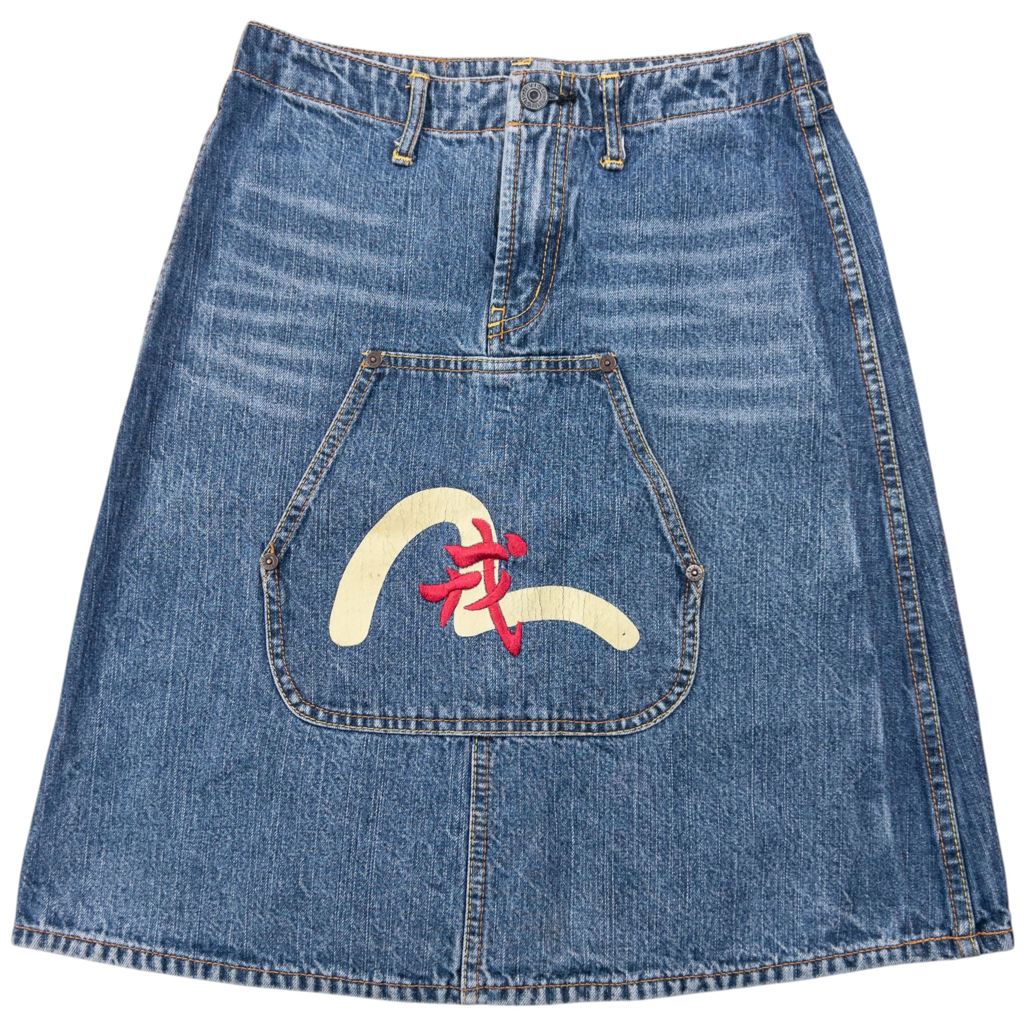 Vintage Evisu Triple Gull Japanese Denim Skirt Womens Size S