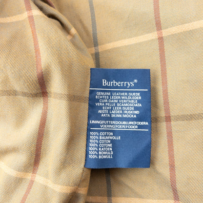Vintage 90s Burberry Suede Bomber Jacket Size S
