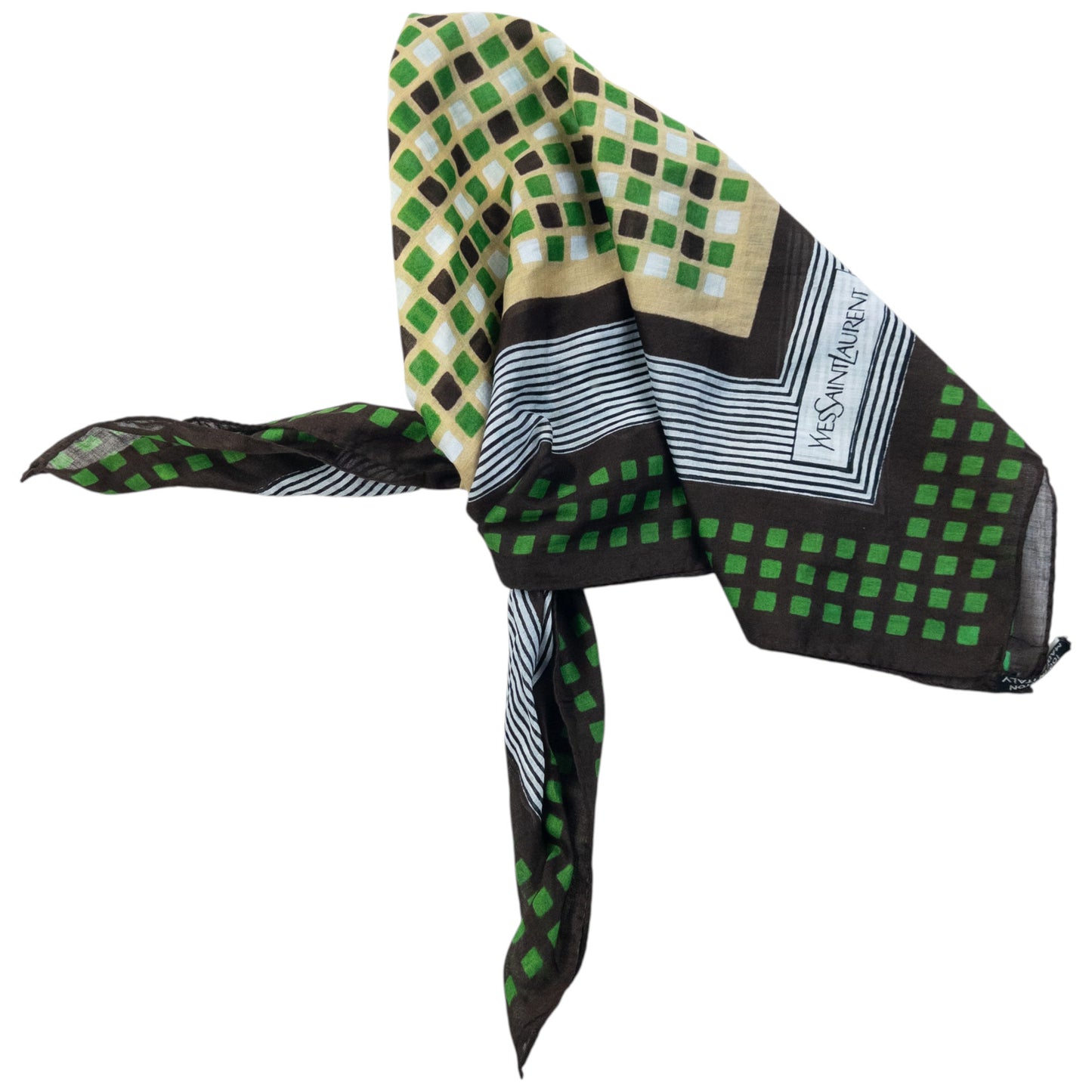 Vintage 90s YSL Yves Saint Laurent Pattern Scarf