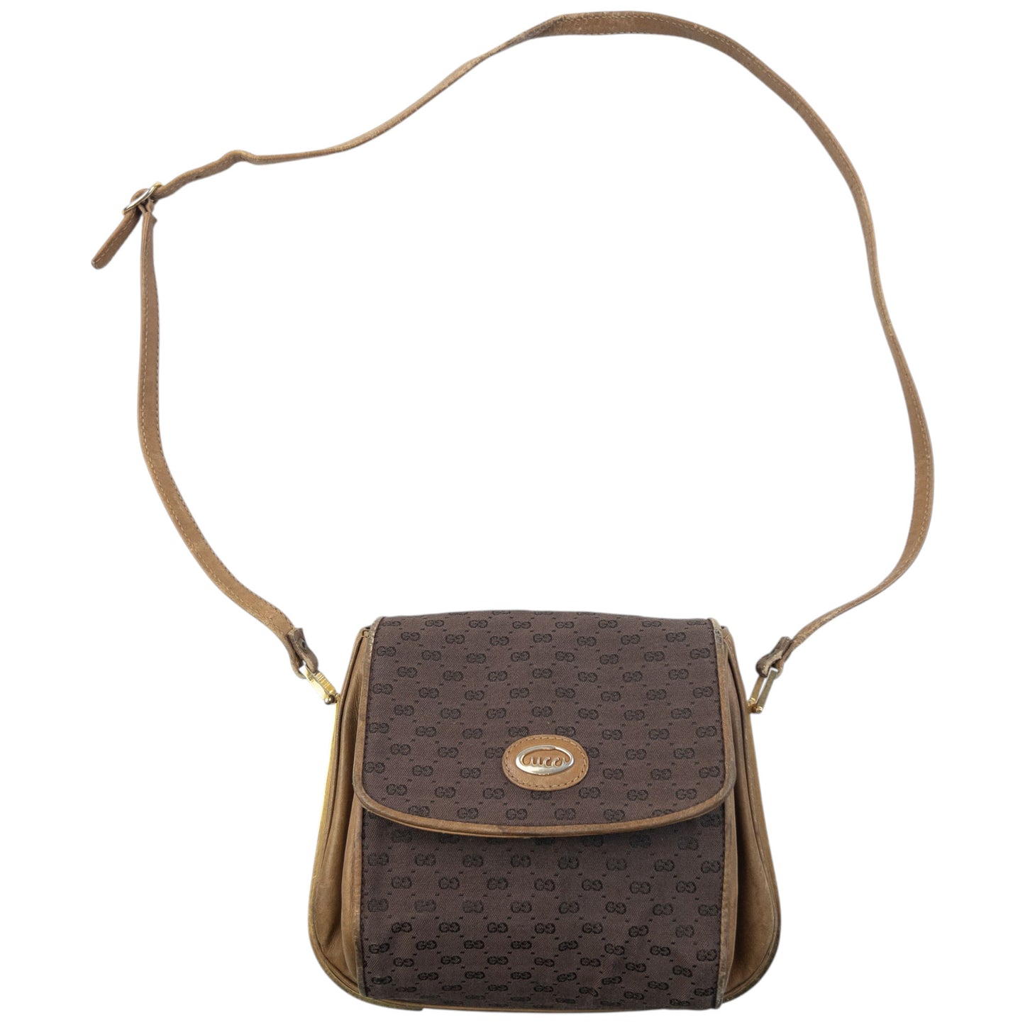 Vintage Gucci Monogram Leather Crossbody Bag