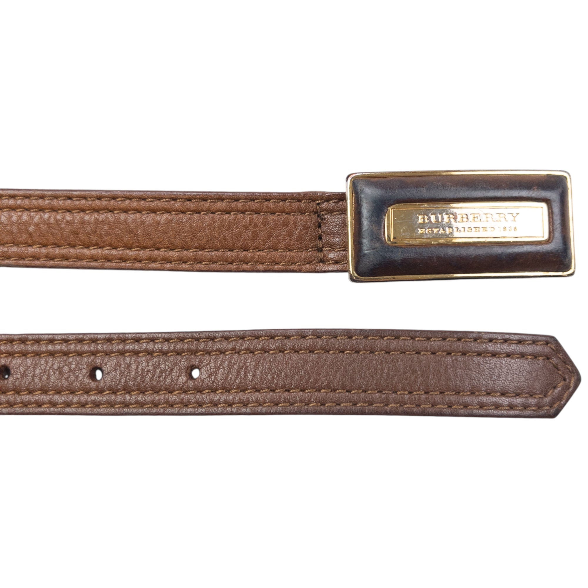 Vintage 2000s Burberry Leather Belt Size W32