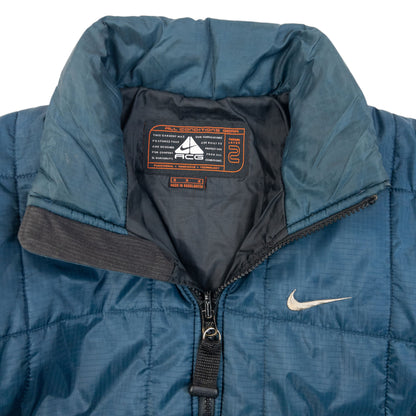 Vintage 2000s Nike ACG Quilted Zip Up Jacket in blue (nylon), photo 3